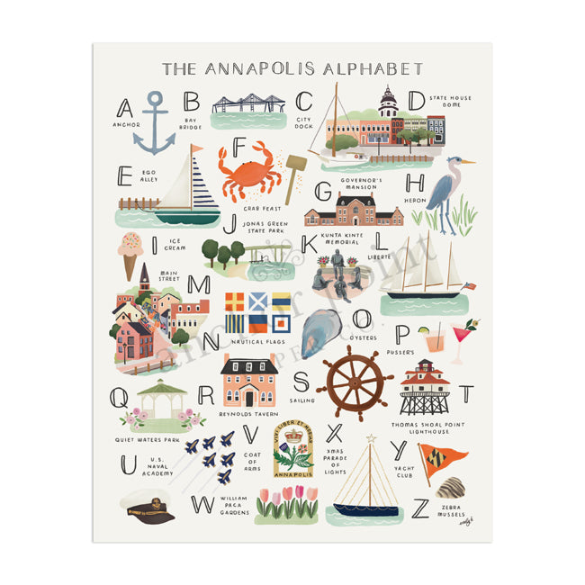 Annapolis Alphabet Digital Download Art Print