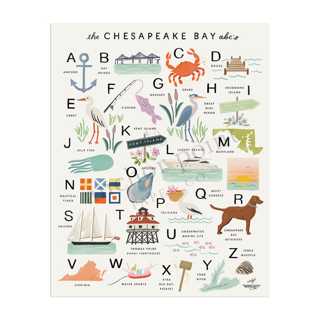 Chesapeake Bay ABC's Digital Download Art Print