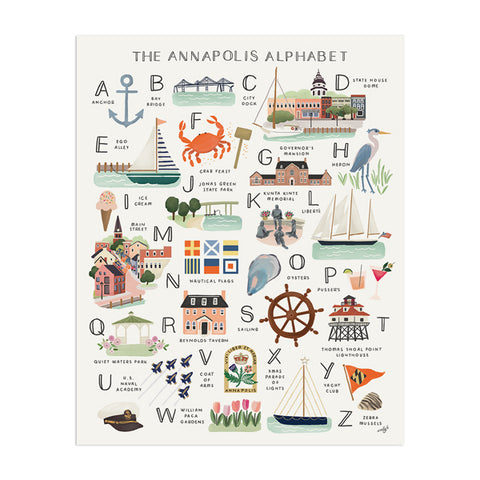 Annapolis Alphabet Art Print - Anchor Point Paper Co.