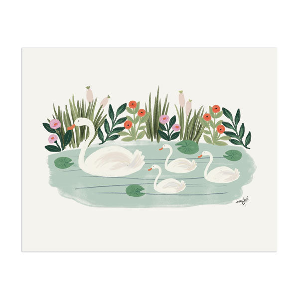 Swans Print - Anchor Point Paper Co.