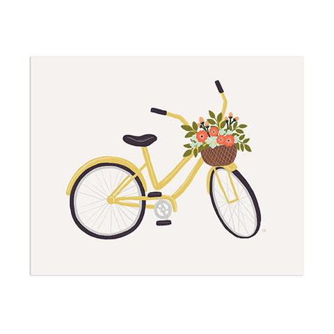 Yellow Bicycle Print - Anchor Point Paper Co.