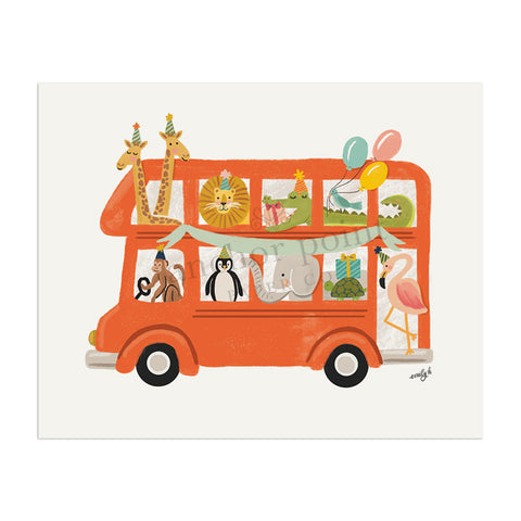 Animal Bus Digital Download Art Print