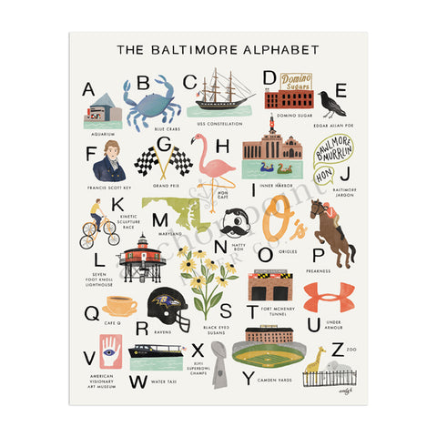 Baltimore Alphabet Digital Download Art Print