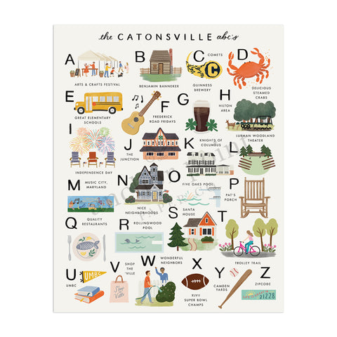 Catonsville Alphabet Digital Download Art Print