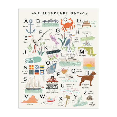 Chesapeake Bay ABC's Digital Download Art Print