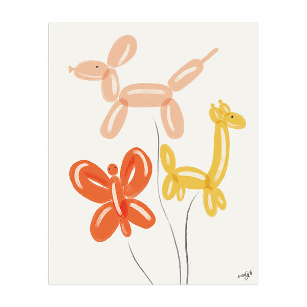 Balloon Animals Art Print - Anchor Point Paper Co.