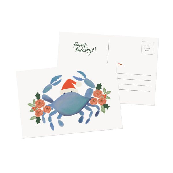 Christmas Crab Postcard - Anchor Point Paper Co.