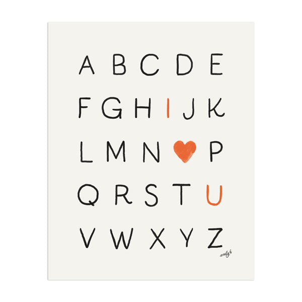 Love Alphabet Print - Anchor Point Paper Co.