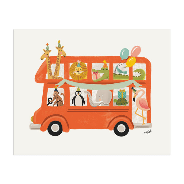 Animal Bus Print - Anchor Point Paper Co.