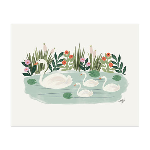 Swans Print - Anchor Point Paper Co.