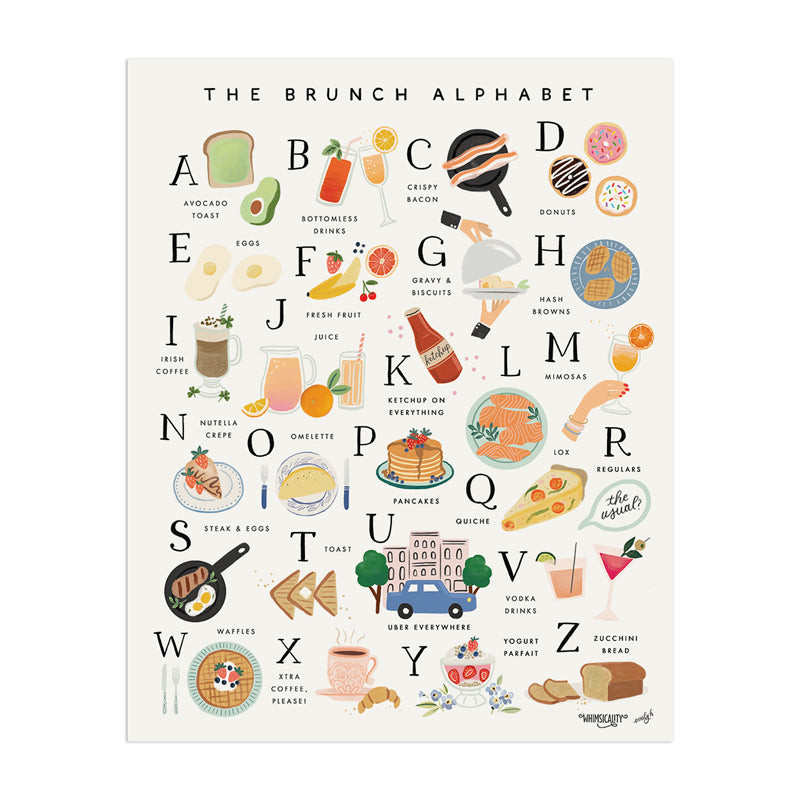 Brunch Alphabet (Whimsicality Exclusive) - Anchor Point Paper Co.