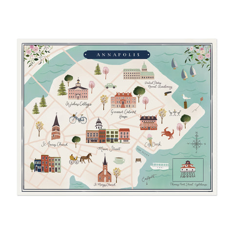 Annapolis Map Print - Anchor Point Paper Co.