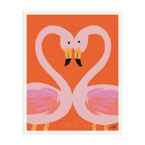 Print Heart Confetti Flamingo - SketchMill