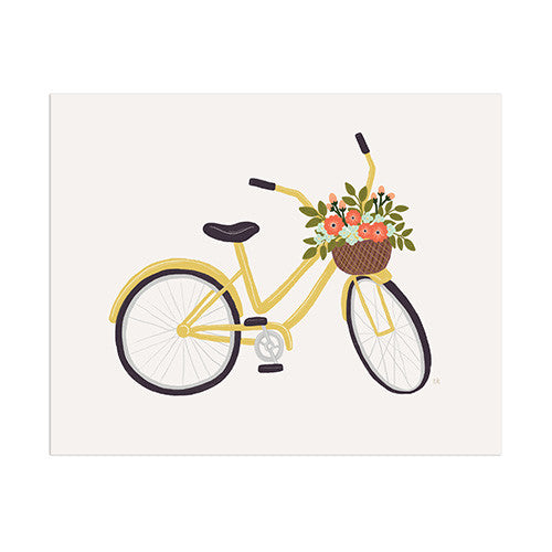 Yellow Bicycle Print - Anchor Point Paper Co.