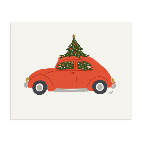 Christmas Car Art Print - Anchor Point Paper Co.