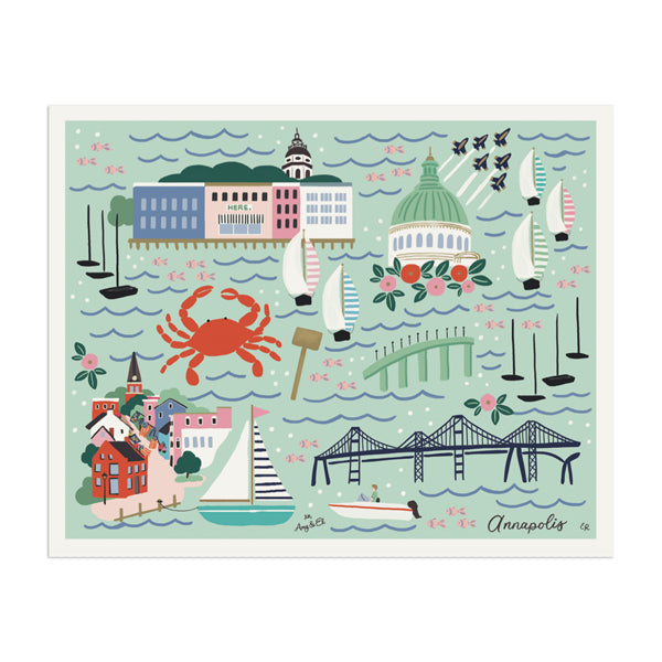 Annapolis "Naptown" Art Print - Anchor Point Paper Co.
