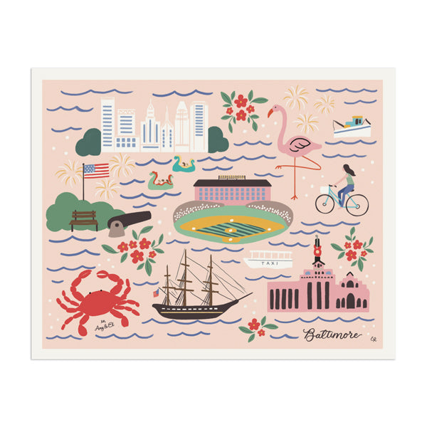 Baltimore "Charm City" Art Print - Anchor Point Paper Co.